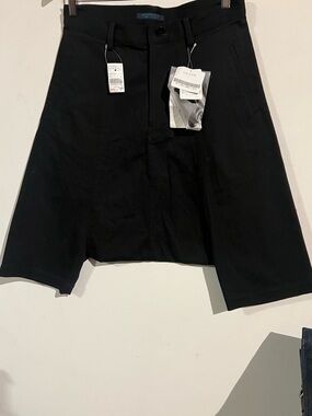 Yohji Yamamoto regulation black denim drop crotch pants